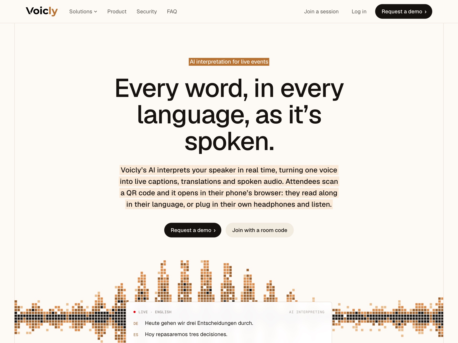 Voicly — AI live interpretation with real-time captions and translation for events